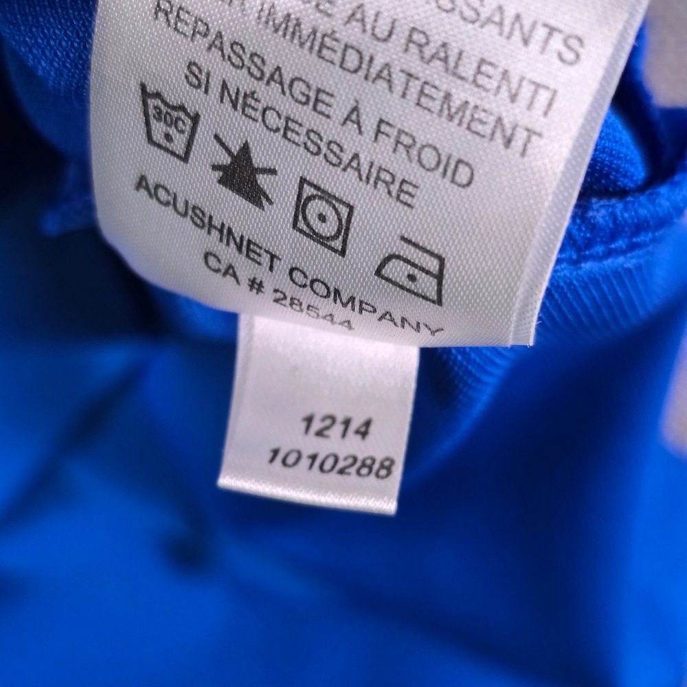 FootJoy Golf Polo Shirt Mens M Royal Blue Contrast Striped Placket Short Sleeve - Picture 11 of 12